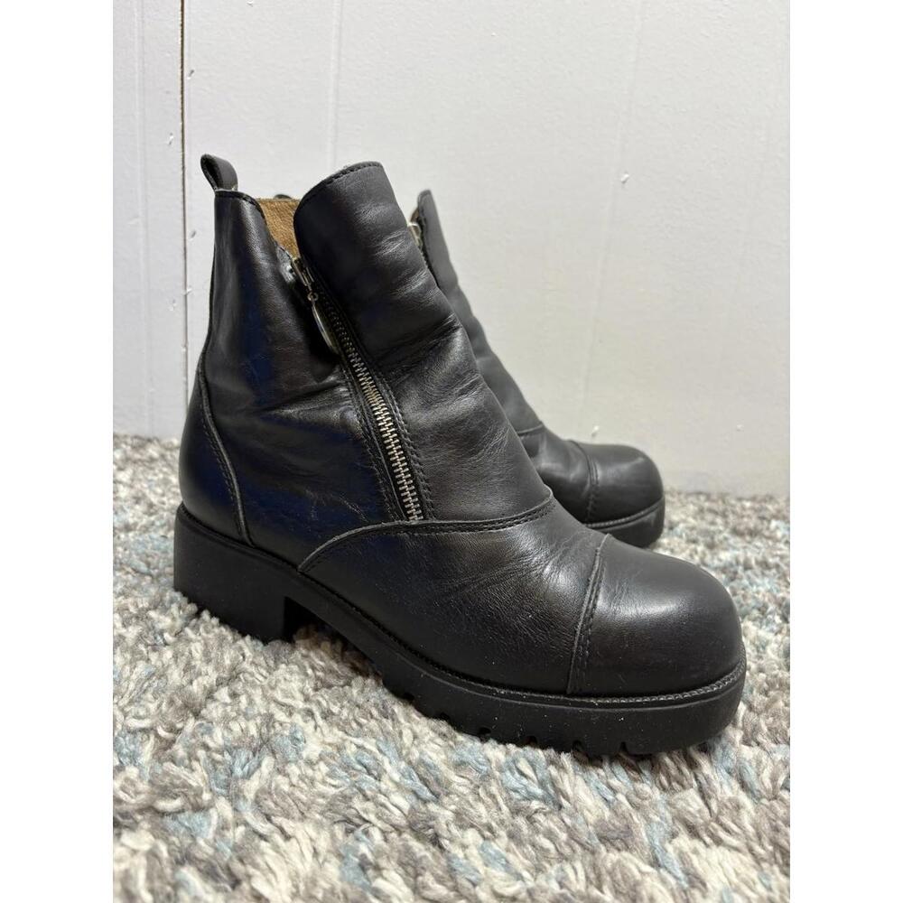 Double H Boots Womens 9 Combat Double Zip Chunky Biker Motorcycle Goth Edgy - Picture 7 of 10